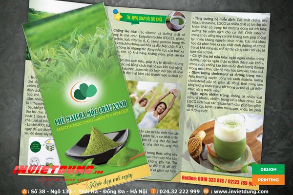 Mẫu tờ rơi Bột trà xanh Matcha - In tờ rơi trà xanh matcha